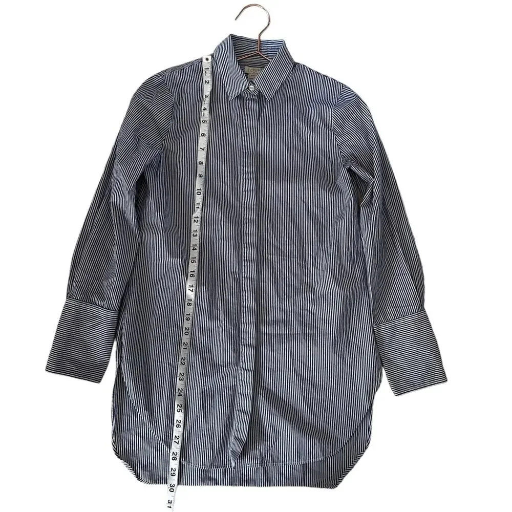 J.Crew Factory Cocktail Stripe Cotton Poplin Shirt Dress XXS